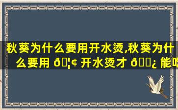 秋葵为什么要用开水烫,秋葵为什么要用 🦢 开水烫才 🌿 能吃
